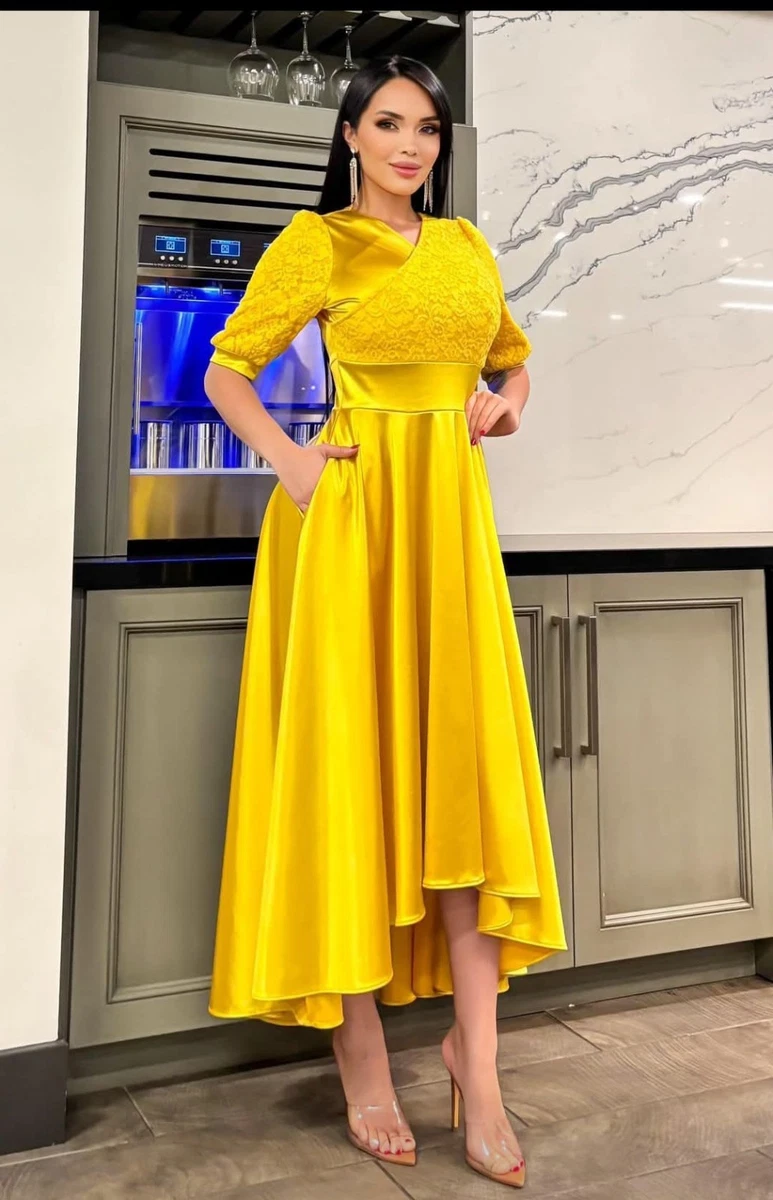 Long Sleeve Gold Dresses for Women for sale | eBay