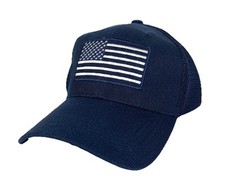 American Flag USA Ball Cap Adjustable Embroidered Blue Hat United States