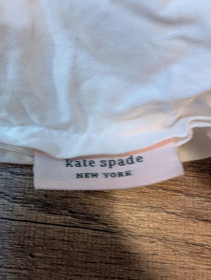 Edredón Kate Spade "Brushstroke Garden" Blanco Gris Completo/Queen 100% Algodón Foto 3 de 4