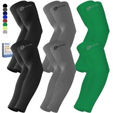 BHYTAKI 6 Pairs Cooling Compression Arm One Size, 2 Black 2 Dark Gray 2 Green