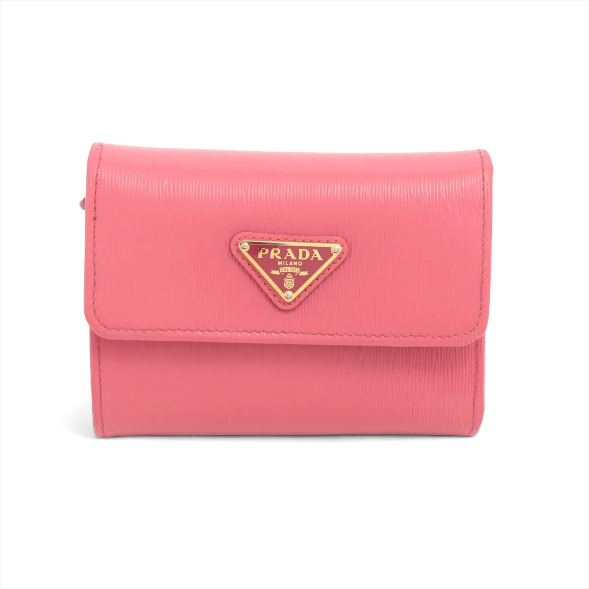 Prada Vitello Move 1MH025 Leather Compact Wallet Pink