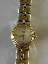 ESQ Movado Swiss 2 Tone Mother of Peral Dial Ladies Watch 100238A