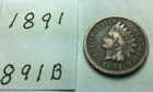 1891 ; Indian Head Penny; Good condition; #891B
