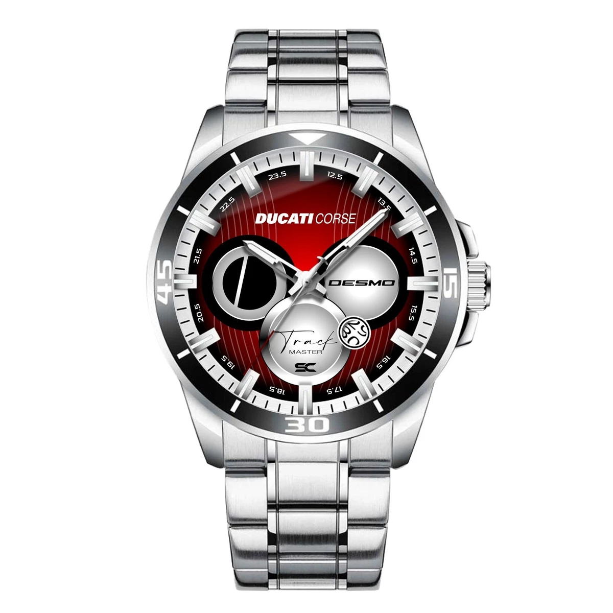 Orologio Uomo Ducati Al Quarzo Con Cinturino In Pelle Nero/Rosso - Modello DTWGB2019701 - Design Ispirato Alle Moto, Impermeabile 10 Bar - 2