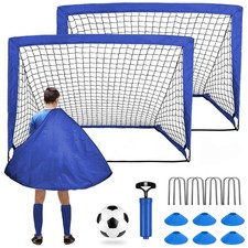 Portable Set of 2 Soccer Goals 4X3Ft Folding Soccer Net for Backyard Training