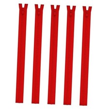  5 Molded Tooth Separating Zippers - 20 Inch Heavy Duty Plastic 20 Inches Red