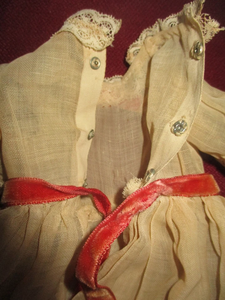 MAGNIFIQUE ROBE ANCIENNE POUR POUPEE ANCIENNE - Photo 3/4