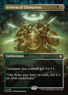 1x Anthem of Champions - Mana Foil - Borderless MTG - Foundations - Light Play