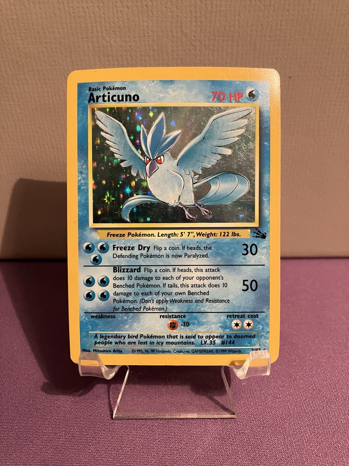 Pokemon Articuno 2/62 Fossil Holo Rare MP