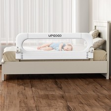 UPGOGO Folding Bed Rail for Toddlers, White, 59" L x 23.6" H U-shaped base 65