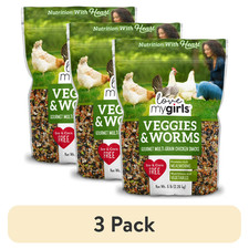  3 pack Veggies  Worms Gourmet Multi-Grain Chicken Treats, 5 lb. Bag