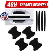 8 PCS Car Door Handle Stickers - Reflective Scratch Protectors - Black