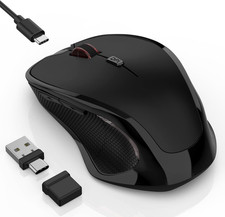 Wireless Bluetooth Mouse for Mac Pro Macbook Air, Rechargeable Mice with Jiggler