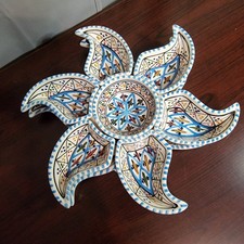 Kamsah Star Shaped Server W/ 6 Little Appetizer Trays & Dip Cup On One Big Star