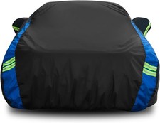 Avecrew Car Cover Waterproof All Fit Sedan Length 194-208 inch Black-Blue