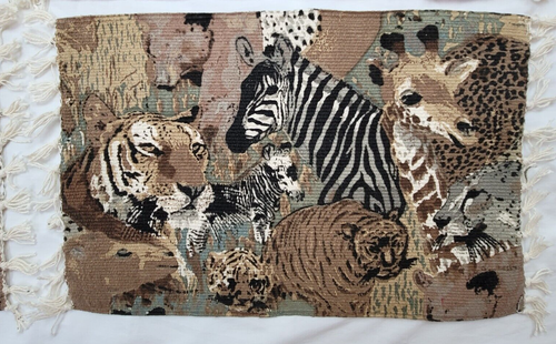 4 manteles individuales de algodón tejidos de animales de la selva safari africano cebra jirafa tigre - Imagen 5 de 11