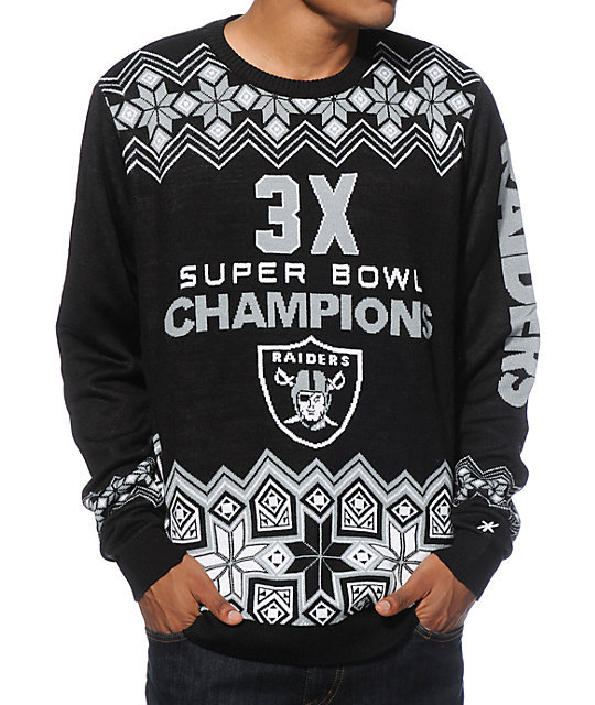 MEN'S NFL Forever Collectibles Raiders FOOTBALL Super Bowl Sweater