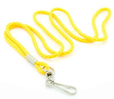 Lot Of 20 Round Rope Lanyards With Swivel J-Hook - Multi-Color Polyester Neck Lanyards For ID Badges