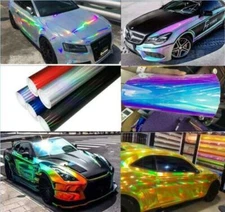 Glossy Laser Chrome Holographic Rainbow Car Wrap Vinyl Foil Film Sticker Sheet