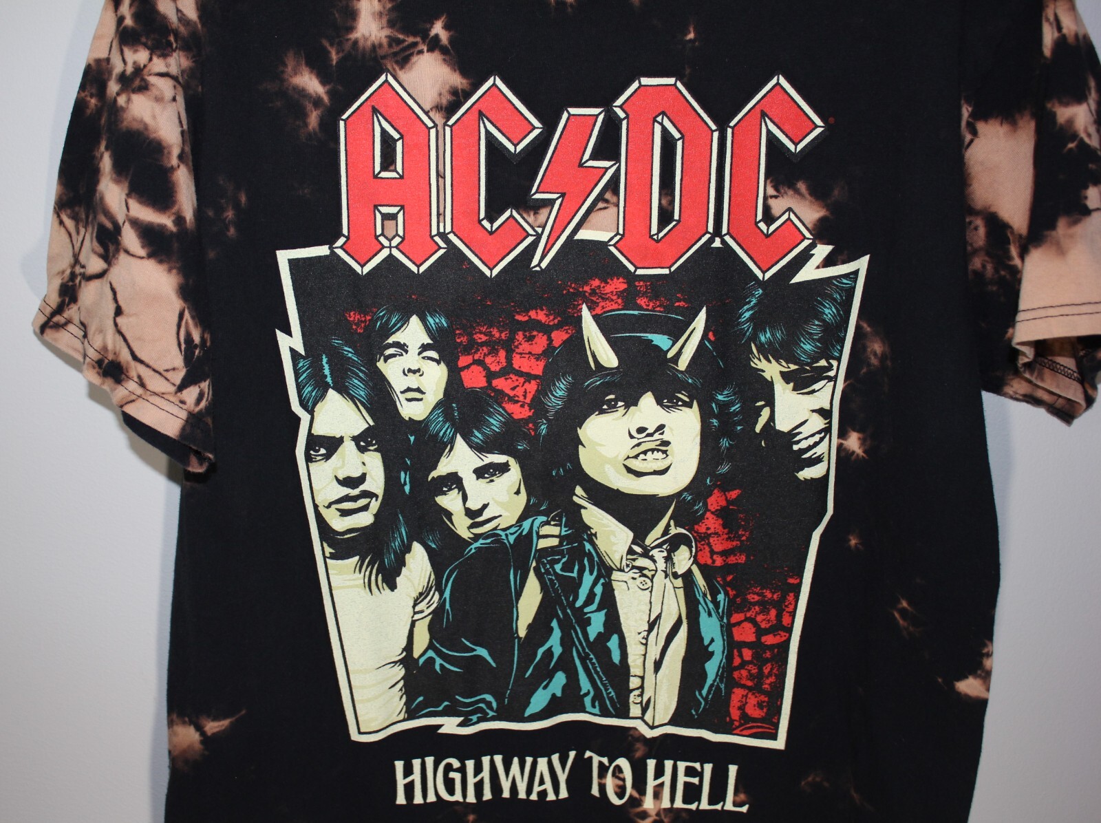 AC/DC Highway To Hell Metal Rock Tie Dye T-Shirt SZ L… - Gem