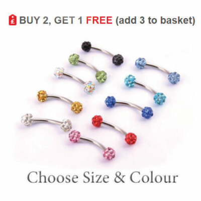 Ryaupy 3PCS Piercing Per Ombelico In Acciaio Inox Con Doppia Gemma - 316L Piercing Ombelico Acciaio Chirurgico (10mm - Foto 2