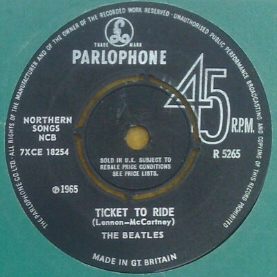   BEATLES '' TICKET TO RIDE '' SUPER CLEAN MEGA RARE FONTED ORIG  UK 45  