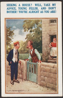 Comic Postkarte ''Haus gesucht?'' Bamforth Nr. 1087 Witzige Comics