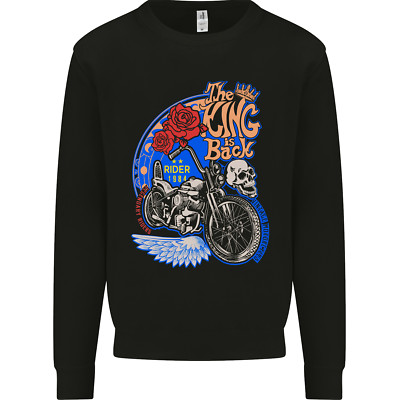 King is Back maßgeschneiderter Chopper Biker Motorrad Herren Sweatshirt Pullover