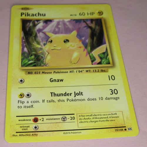 Reverse Holo Pokemon Card PIKACHU 35/108 Common - XY12 Evolutions French Card, Near Mint Condition Holo Pikachu Reverse Holo Pokemon Card PIKACHU 35/108 Common - XY12 Evolutions French Card, Near Mint Condition Holo Pikachu