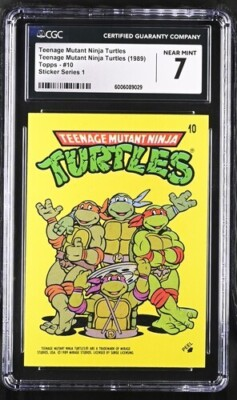 #ad 1989 TOPPS TURTLE POWER TEENAGE MUTANT NINJA TURTLES STICKER 10 CGC 7 NM $23.99