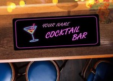 Personalised Cocktail Bar Themed Bar Runner Bar Accessories, Home Bar, Bar Gifts