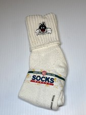 1997 Warner Bros Studio Store Sylvester Women  s Socks sz 9-11 White Vintage NOS