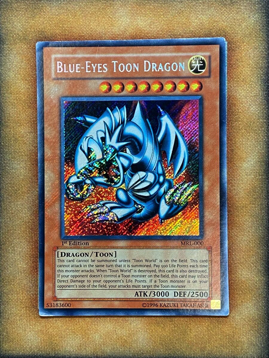 Yugioh Blue-Eyes Toon Dragon MRL-000 Secret Rare 1st Ed MP Yugioh Blue-Eyes Toon Dragon MRL-000 Secret Rare 1st Ed MP