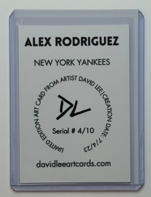 Alex Rodriguez Limited Edition Artist Signed New York Yankees Card 4/10 - Image 2 of 2