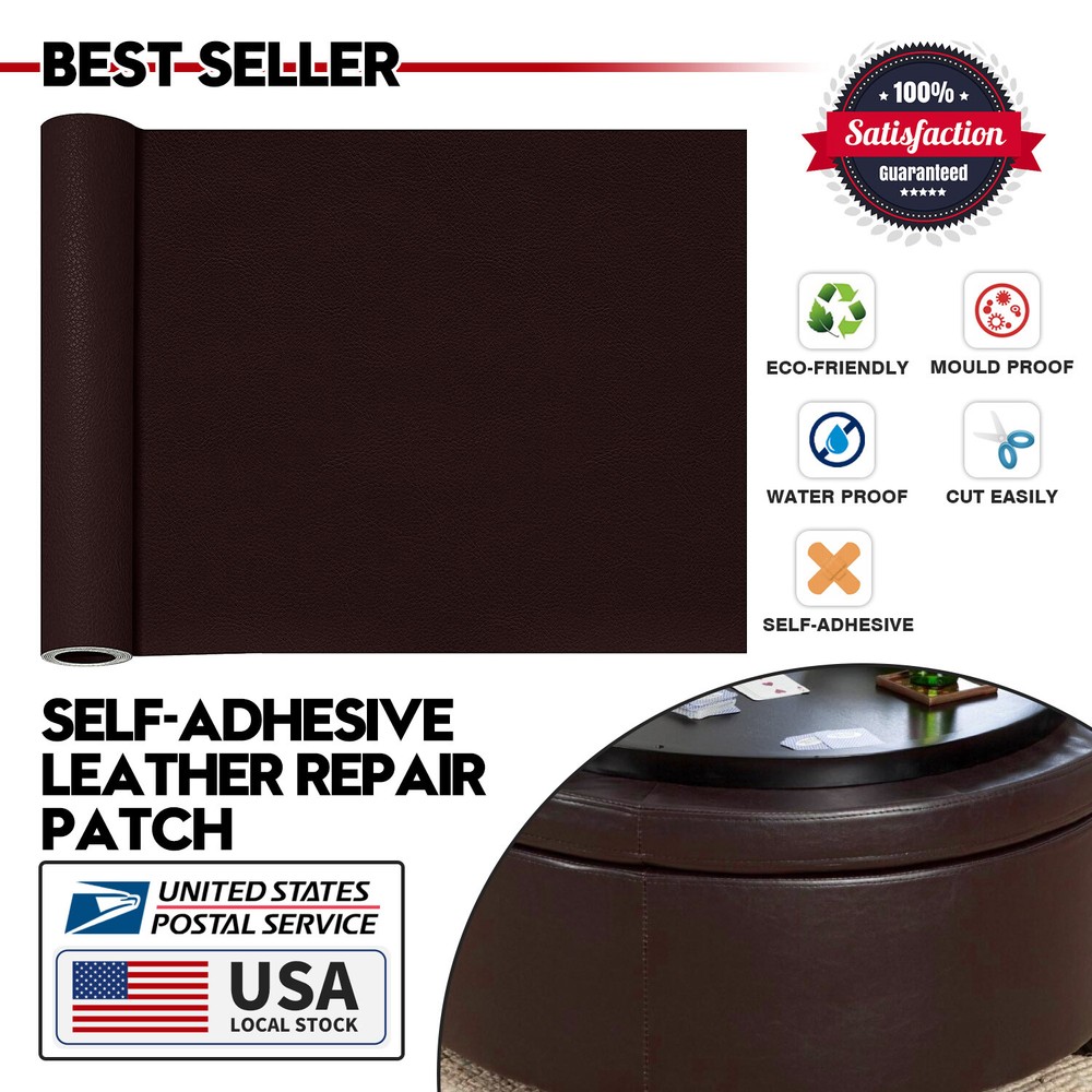 Coffee Leather Repair Kit Self-Adhesive Durability Patch Stick on Sofa Car Seat