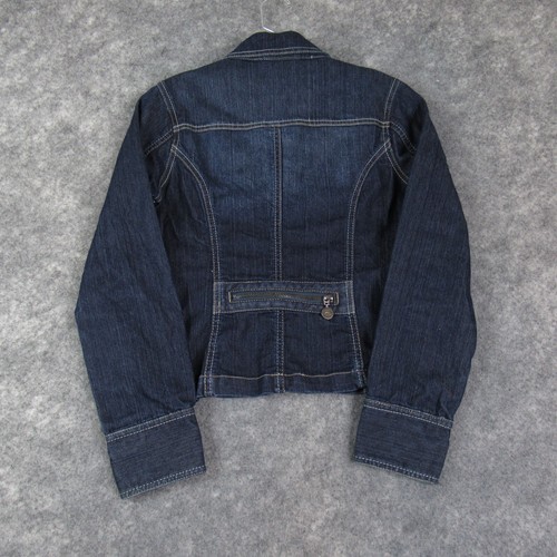 Street One Denim Jacket Womens Small Blue Long Sleeve Cropped Dark Wash - Picture 8 of 13