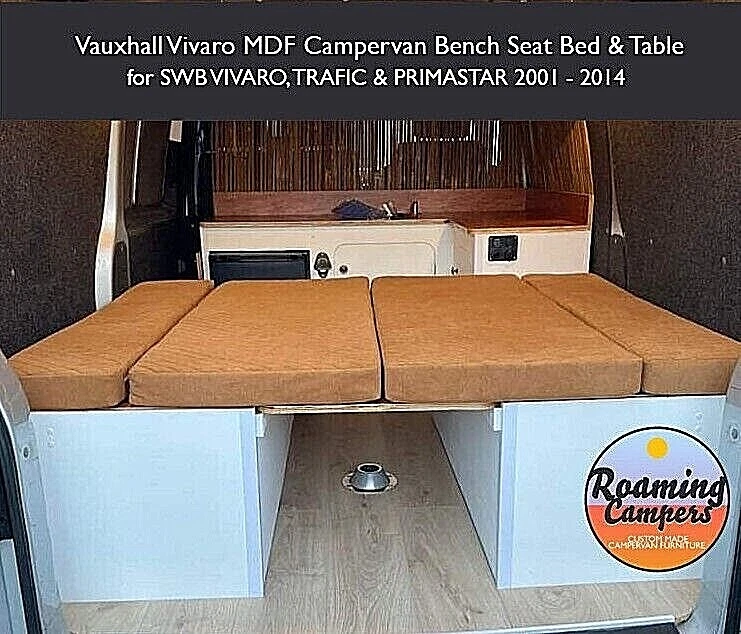 Vauxhall Vivaro MDF Campervan Bench Seat Bed Table OPTIONAL CUSHIONS
