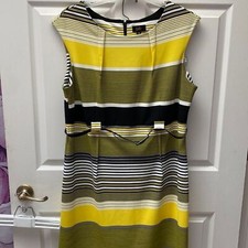 Y womens ILE sleeveless stretch zipper belted plus size dress size 18