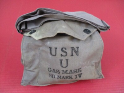 WWII Era US Navy USN ND Mk IV Gas Mask & Carry Bag Original