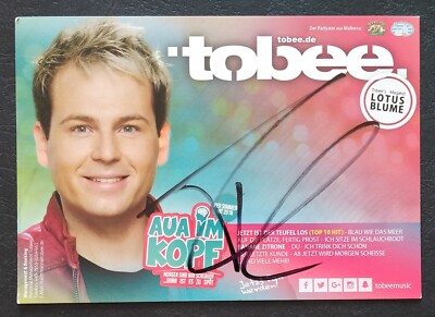 2291 Tobee Music Autograph Card Autograph Original Signed