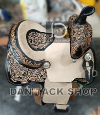 Western Horse Barrel Racing Premium Leather Saddle with Tack Set Free shipping