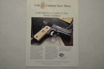 Colt Factory Original 1987 Colt Heirloom 1911 Dealer Counter Card ''RARE''