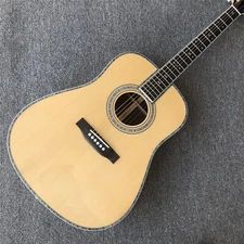 All Solid Wood 41 Inch Spruce Rosewood D Type Body Acoustic Guitar Abalone Ebony