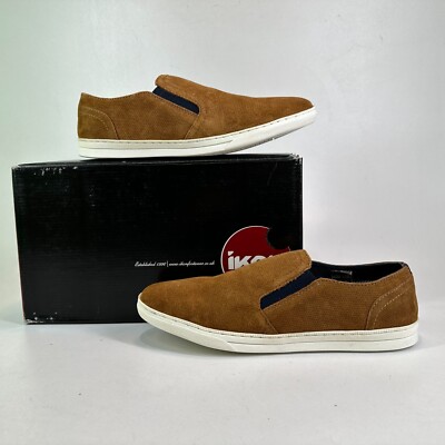 IKON Manor hellbraun Wildleder Leder Slipper Schuhe Deck Boot Smart Freizeit Größe 6