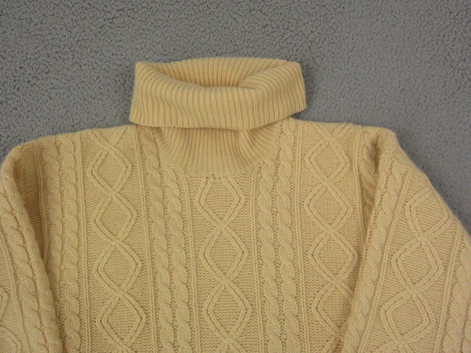 Suéter Charter Club Vintage Mujer Medio Dorado Lana de Cordero Angora Tejido con Cable Foto 2 de 4