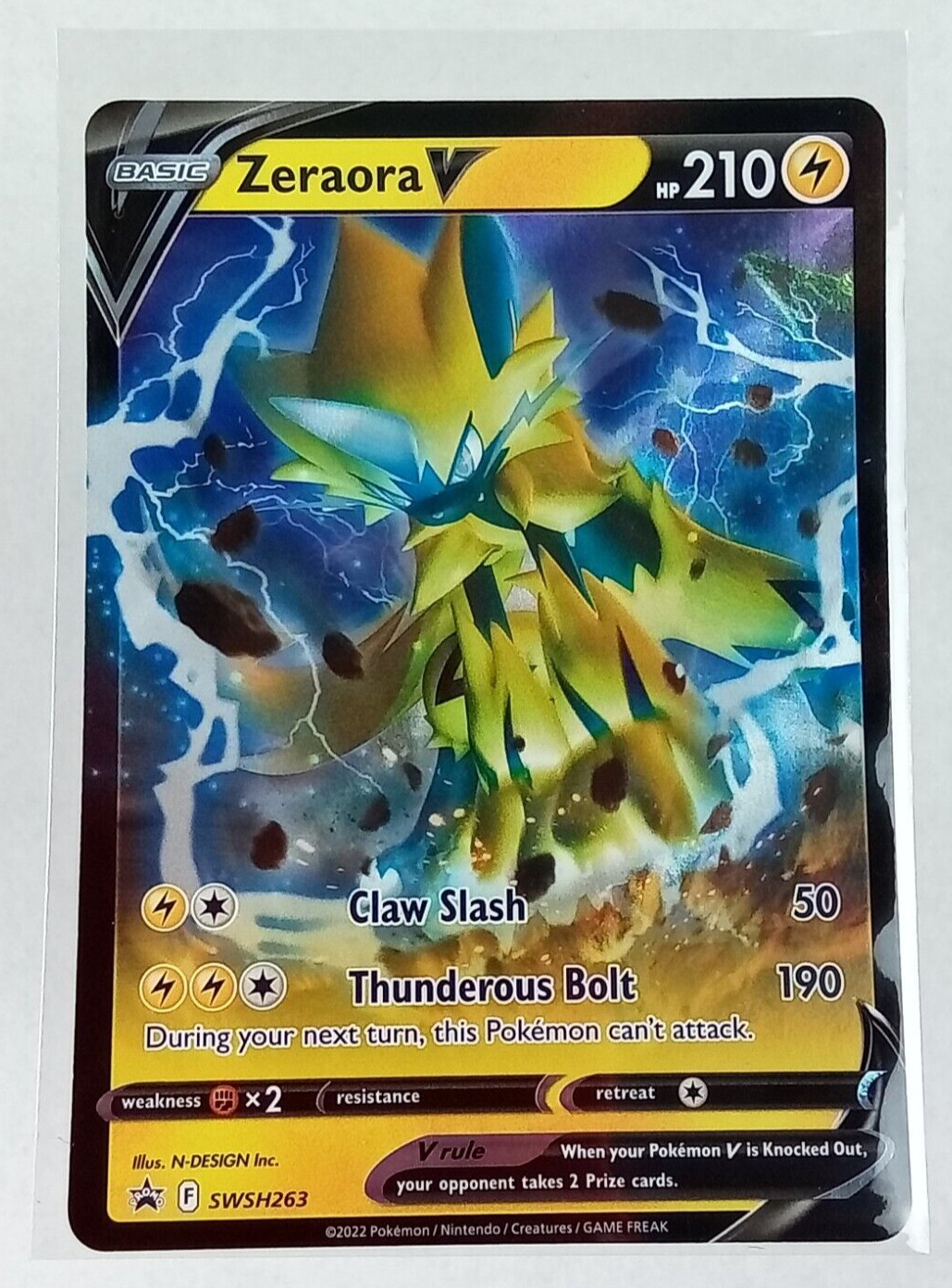 Zeraora V SWSH263 Sword Shield Promo Black Star Pokémon Card 2022