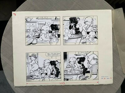 Original Board Toutou No. 11 Page 13 Petit Castor And His Friends 29 X 38 In TBE