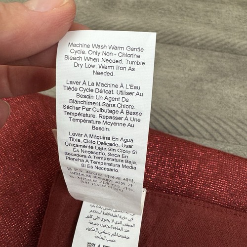 Pottery Barn Shimmer Linen Table Runner Red 18”x108” Christmas Holidays Washed - Picture 4 of 5