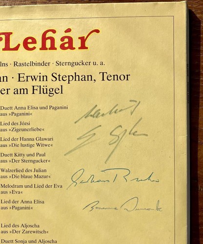 Franz Lehar Erwin Stephan Rosanne Duncombe Gerhard Becker Tel-Dec 6623626 Signed - Picture 3 of 7