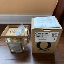 Quorum International Lighting 700-2 One Box Outdoor Lantern Polished Brass NIB